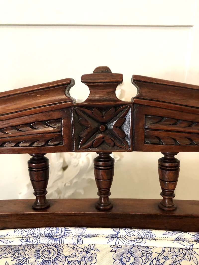 Antique Carved Walnut Ladies Chair - Image 11